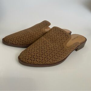 Brown Perforated Women's Mules